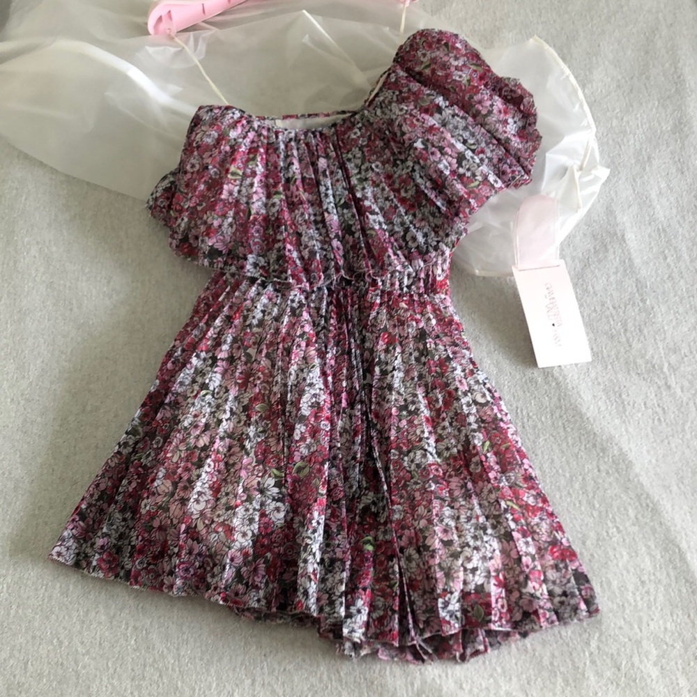 One shoulder floral mini dress